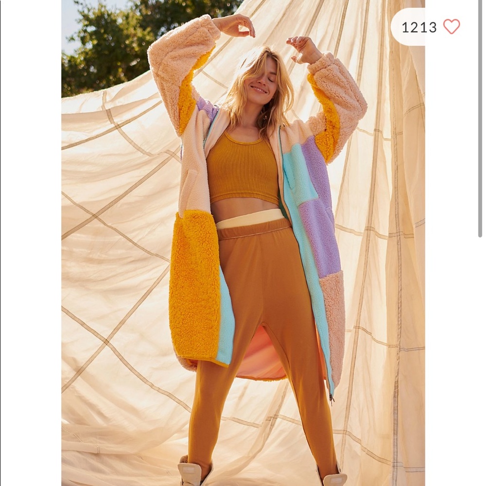 Free People Tundra Jacket Sherpa Colorblock